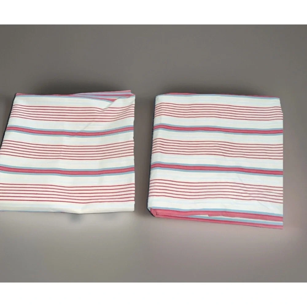 IKEA Alvine Raffla Pillow Cover SET (2) 25”‎ x 25” Stripes 100% Cotton Buttons